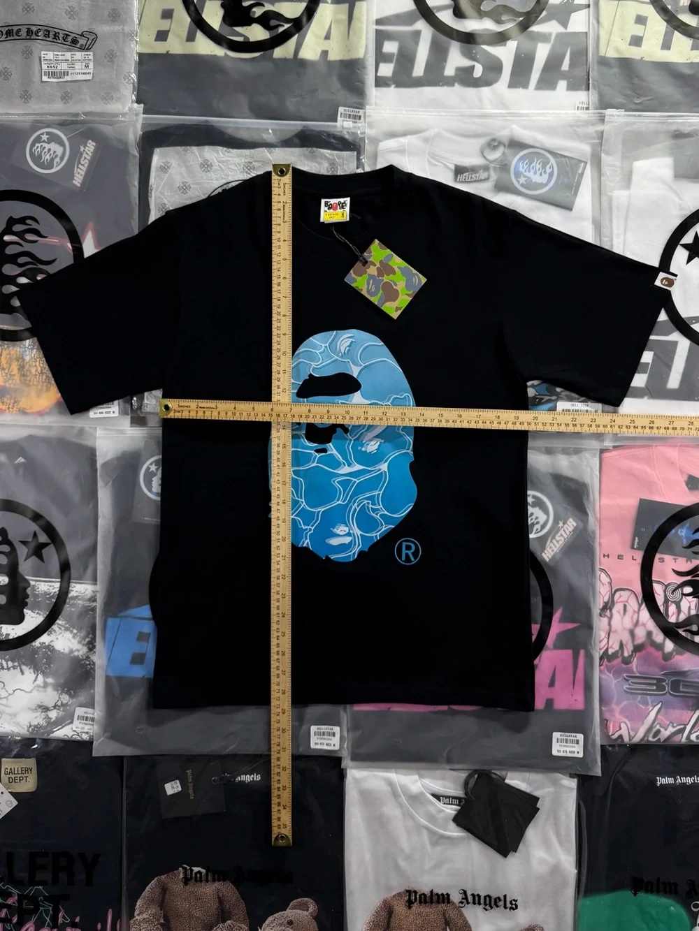 BAPE ABC Sea Surface Camo Ape Head T-shirt ‘Black’ - Picture 2 of 9